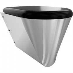 Wall-mounted toilet & toilet seat, style: Wrapover hidden fixation 50x36 surface: Brushed, color: Chrome/Black Wall-mounted