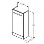 Furniture base without washbasin 35,4x20,2x73 material: Wood composite countertop, color: Wood Oak Cabinets without wash basin