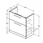 Furniture base without washbasin 80x44x85,3 material: Wood composite countertop, color: Wenge Cabinets without wash basin