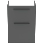 Furniture base without washbasin 60x44x85,3 material: Wood composite Quartz Grey Matt countertop, color: Grey Cabinets without wash basin