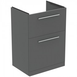 Furniture base without washbasin 60x44x85,3 material: Wood composite Quartz Grey Matt countertop, color: Grey Cabinets without wash basin