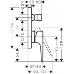 Μπαταρία ντουζιέρας εντοιχιζόμενη εξωτερικό μέρος 2 εξόδων αναμεικτική από ορείχαλκο με πλακέτα Brushed Black Chrome, χρώμα: Γκρι Σκούρο επιφάνεια: Βουρτσισμένη Εντοιχιζόμενες εξωτερικό μέρος