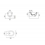 Bidet Wall-mounted, color: White surface: Glossy Bidet Wall-mounted, color: White surface: Glossy