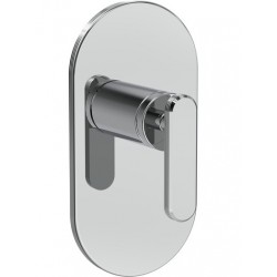Shower tap Wall-mounted external part 1 way material: Brass mixer With plate without hand shower, hose and holder, color: Chrome surface: Glossy Wall-mounted - external part