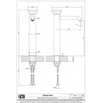 Wash basin tap Deck-mounted for free-standing washbasin material: Brass mixer Without waste Υ31,7cm Matte Greige, color: Grey surface: Matt Deck-mounted