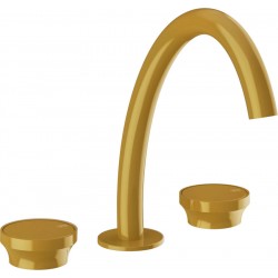 Μπαταρία νιπτήρος επικαθήμενη 2 λαβών από ορείχαλκο υψηλή χωρίς βαλβίδα Υ24,3cm Glossy Ocra, χρώμα: Κίτρινο επιφάνεια: Γυαλιστερή Επικαθήμενες