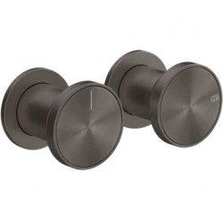 Shower tap Wall-mounted external part 2 holes 2 way material: Brass mixer without hand shower, hose and holder Black Metal Brushed PVD, color: Black surface: Brushed Wall-mounted - external part