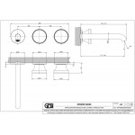 Wash basin tap Wall-mounted - external part 3 holes mixer Without waste, color: Bronze 20,1cm Dark Bronze material: Brass surface: Brushed Wall-mounted - external part