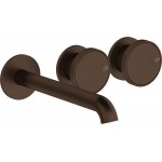Wash basin tap Wall-mounted - external part 3 holes mixer Without waste, color: Bronze 20,1cm Dark Bronze material: Brass surface: Brushed Wall-mounted - external part