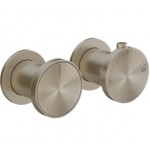 Shower tap Wall-mounted external part 2 holes 2 way material: Brass thermostatic without hand shower, hose and holder Finox Brushed Nickel PVD, color: Chrome surface: Brushed Wall-mounted - external part