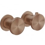 Shower tap Wall-mounted external part 2 holes 2 way material: Brass thermostatic without hand shower, hose and holder Copper Brushed Pvd, color: Bronze surface: Brushed Wall-mounted - external part