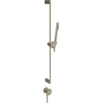 Shower slider rail 80cm material: Brass Finox Brushed Nickel PVD with hand shower, hose & outlet elbow, color: Chrome surface: Brushed Shower slider rails