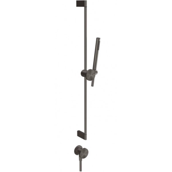 Βέργα ντους 80cm από ορείχαλκο 1,5m, Black Metal Brushed PVD με τηλέφωνο, σπιράλ & παροχή, χρώμα: Μαύρο επιφάνεια: Βουρτσισμένη Βέργες ντους Βέργα ντους 80cm από ορείχαλκο 1,5m, Black Metal Brushed PVD με τηλέφωνο, σπιράλ & παροχή, χρώμα: Μαύρο επιφάνεια: Βουρτσισμένη