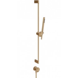 Shower slider rail 80cm material: Brass Warm Brushed Pvd with hand shower, hose & outlet elbow, color: Bronze surface: Brushed Shower slider rails