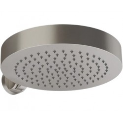 Shower head Wall-mounted 32x32 material: Brass, style: 1 spray Steel Brushed, color: Chrome surface: Brushed Overhead showers