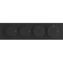 Shower tap Wall-mounted external part 2 way material: Brass thermostatic With plate with separate exits without hand shower, hose and holder Matte Black, color: Black surface: Matt Wall-mounted - external part