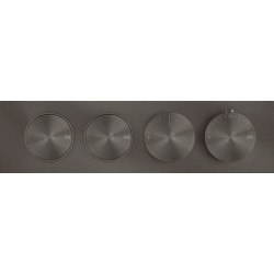 Shower tap Wall-mounted external part 2 way material: Brass thermostatic With plate with separate exits without hand shower, hose and holder Black Metal Brushed Pvd, color: Black surface: Brushed Wall-mounted - external part