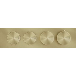 Shower tap Wall-mounted external part 2 way material: Brass thermostatic With plate with separate exits without hand shower, hose and holder Brass Brushed Pvd, color: Gold surface: Brushed Wall-mounted - external part