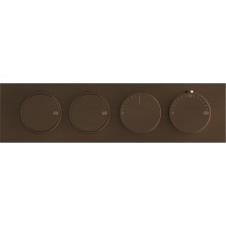 Shower tap Wall-mounted external part 2 way material: Brass thermostatic With plate with separate exits without hand shower, hose and holder Dark Bronze, color: Bronze surface: Brushed Wall-mounted - external part