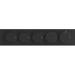 Shower tap Wall-mounted external part 3 way material: Brass thermostatic With plate with separate exits without hand shower, hose and holder Matte Black, color: Black surface: Matt Wall-mounted - external part