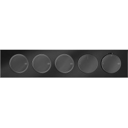 Shower tap Wall-mounted external part 3 way material: Brass thermostatic With plate with separate exits without hand shower, hose and holder Black Metal PVD, color: Black surface: Glossy Wall-mounted - external part
