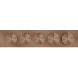 Shower tap Wall-mounted external part 3 way material: Brass thermostatic With plate with separate exits without hand shower, hose and holder Copper Brushed Pvd, color: Bronze surface: Brushed Wall-mounted - external part