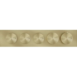 Shower tap Wall-mounted external part 3 way material: Brass thermostatic With plate with separate exits without hand shower, hose and holder Brass Brushed Pvd, color: Gold surface: Brushed Wall-mounted - external part