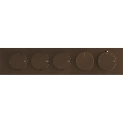 Shower tap Wall-mounted external part 3 way material: Brass thermostatic With plate with separate exits without hand shower, hose and holder Dark Bronze, color: Bronze surface: Brushed Wall-mounted - external part