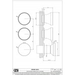 Shower tap Wall-mounted external part 2 way 3 holes material: Brass thermostatic with separate exits without hand shower, hose and holder Finox Brushed Nickel PVD, color: Chrome surface: Brushed Wall-mounted - external part