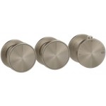 Shower tap Wall-mounted external part 2 way 3 holes material: Brass thermostatic with separate exits without hand shower, hose and holder Finox Brushed Nickel PVD, color: Chrome surface: Brushed Wall-mounted - external part