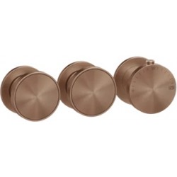 Shower tap Wall-mounted external part 2 way 3 holes material: Brass thermostatic with separate exits without hand shower, hose and holder Copper Brushed Pvd, color: Bronze surface: Brushed Wall-mounted - external part