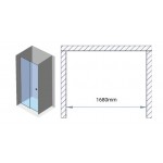 Shower enclosure Linear 168x185 6mm / 8mm sliding surface: Glossy, color: Chrome