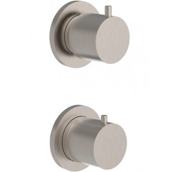Shower tap Wall-mounted external part 2 holes 2 way material: Inox thermostatic without hand shower, hose and holder, color: Chrome surface: Brushed Wall-mounted - external part