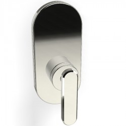 Shower tap Wall-mounted external part 1 way material: Brass mixer With plate without hand shower, hose and holder, color: Chrome surface: Glossy Wall-mounted - external part
