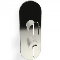 Shower tap Wall-mounted external part 2 way / 3 way material: Brass thermostatic With plate without hand shower, hose and holder, color: Chrome surface: Glossy