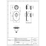 Shower tap Wall-mounted external part 1 way 2 holes material: Brass thermostatic without hand shower, hose and holder Nickel Lucido, color: Chrome surface: Glossy Wall-mounted - external part