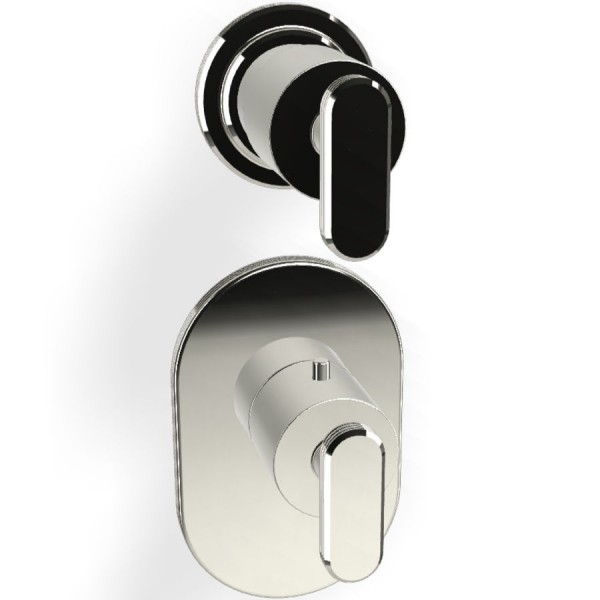 Shower tap Wall-mounted external part 1 way 2 holes material: Brass thermostatic without hand shower, hose and holder Nickel Lucido, color: Chrome surface: Glossy Wall-mounted - external part