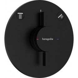 Shower tap Wall-mounted external part 2 way material: Brass mixer With plate without hand shower, hose and holder, color: Black surface: Matt Wall-mounted - external part