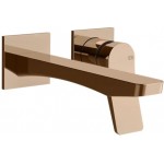 Wash basin tap Wall-mounted - external part 2 holes mixer Without waste, color: Bronze Copper PVD material: Brass surface: Glossy Wall-mounted - external part