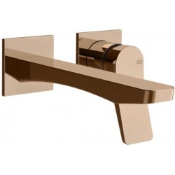 Wash basin tap Wall-mounted - external part 2 holes mixer Without waste, color: Bronze Copper PVD material: Brass surface: Glossy Wall-mounted - external part