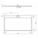 Ντουζιέρα ορθογώνια 180x100x3 από συνθετικό Concrete Grey, χρώμα: Γκρι επιφάνεια: Ματ Ορθογώνιες