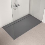 Ντουζιέρα ορθογώνια 180x100x3 από συνθετικό Concrete Grey, χρώμα: Γκρι επιφάνεια: Ματ Ορθογώνιες