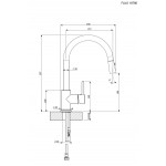 Μπαταρία κουζίνας επικαθήμενη από ορείχαλκο με ντους 2 ροών, C-Spout, Black Matt, χρώμα: Μαύρο επιφάνεια: Ματ Επικαθήμενες