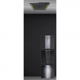 Μηχανισμός στήριξης κεφαλής ντους 50x50, χρωματοθεραπείας, Mirror Steel, χρώμα: Χρωμέ