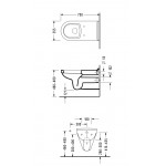 Λεκάνη ΑΜΕΑ υψηλής πίεσης (ΥΠ) 70x35,5cm επίτοιχη υψηλής πίεσης (ΥΠ), χρώμα: Λευκό Λεκάνες ΑΜΕΑ
