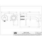 Wash basin tap Wall-mounted - external part 2 holes mixer Without waste, color: Chrome 20,1cm material: Inox surface: Brushed Wall-mounted - external part