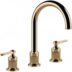 Wash basin tap Deck-mounted dual-level L size material: Brass Without waste, color: Bronze surface: Glossy Deck-mounted