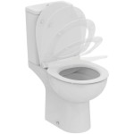 Σετ Λεκάνη επιδαπέδια ΧΠ (χαμηλής πίεσης) + Καζανάκι + Κάλυμμα soft closing Rimless Sandwich slim πίσω σιφώνι P 62x36,5 επιφάνεια: Γυαλιστερή, χρώμα: Λευκό Επιδαπέδιες ΧΠ