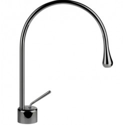 Wash basin tap Deck-mounted L size material: Brass mixer Without waste, color: Black surface: Glossy Deck-mounted