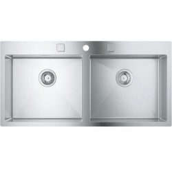 Sink Stainless (Steel) 102,4x51 material: Inox surface: Matt free nested 2 cabinet stainless steel, color: Chrome